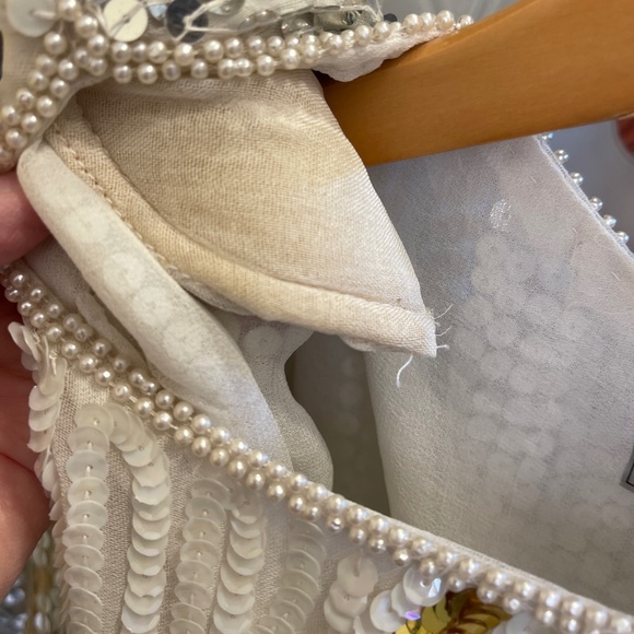 VTG Sequin Gold Hearts Beaded Embellished Disco Chic Valentine Glam Retro Blouse - Picture 15 of 16